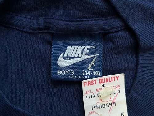 vintage nike blue tag long sleeve graphic t-shirt youth size large NOS NWT 80s - Picture 5 of 7