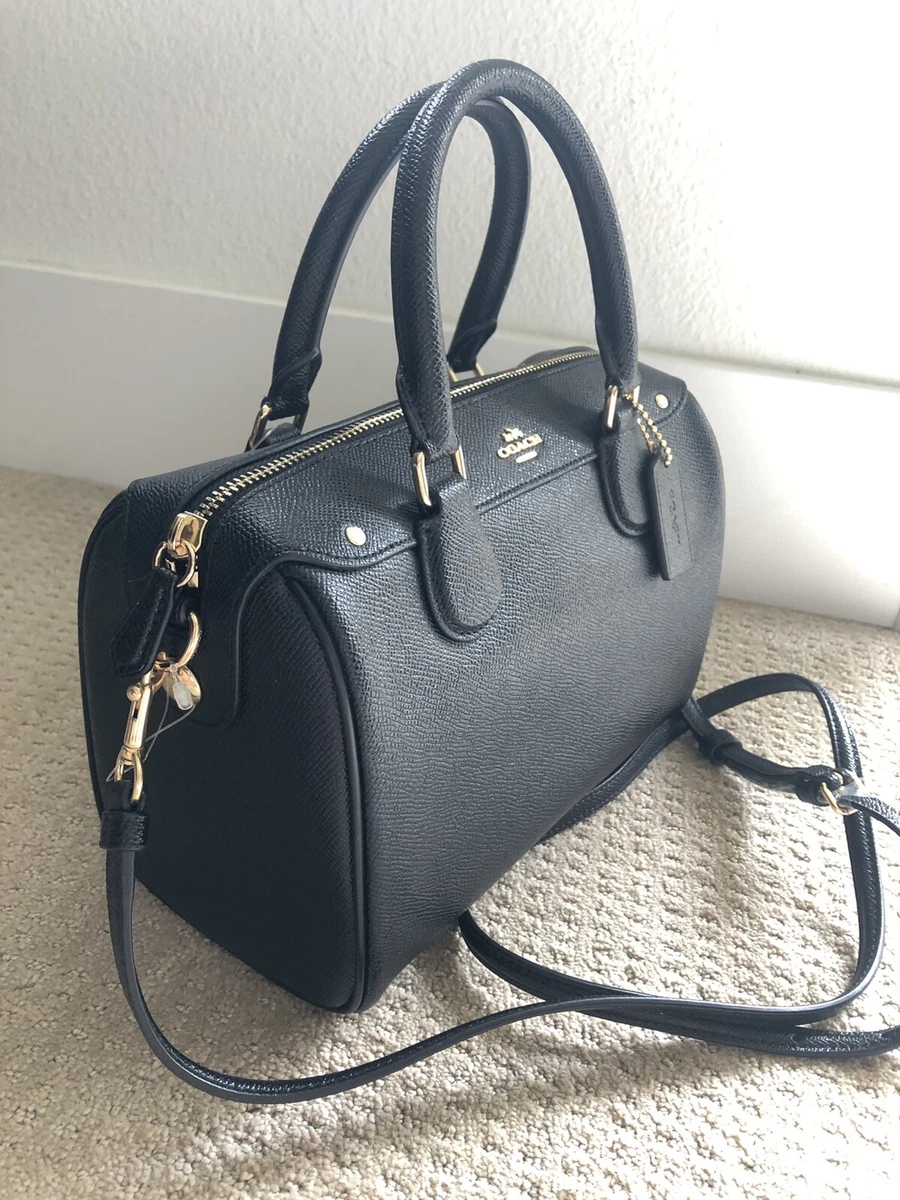 New Coach Mini Bennett Black Leather Satchel