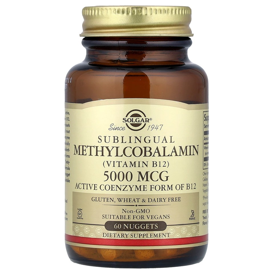 Sublingual Methylcobalamin (Vitamin B12), 5,000 mcg, 60 Nuggets