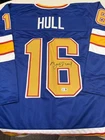 Brett Hull Custom St. Louis Blues Signed Beckett Authenticated Hockey Jersey