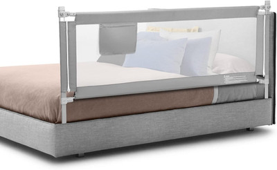 Bed Rail for Toddlers, 77'' Extra Long, Height Adjustable & Foldable Baby Bed Ra