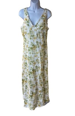 Laura Ashley Linen Blend Midi Dress Size 8 Floral Cottagecore Prairie NWT |  eBay