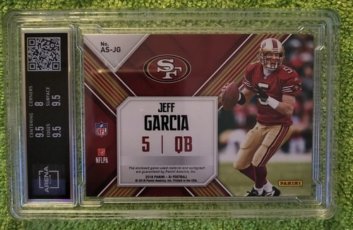 2018 Panini XR Autograph Swatches Gold 9/10 Jeff Garcia San Francisco 49ers - Picture 2 of 2