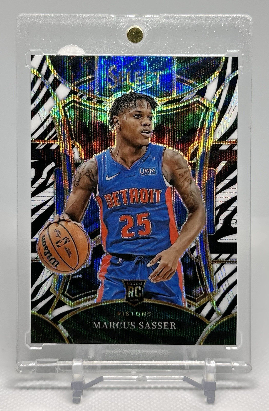 2023-24 Panini Select Marcus Sasser Zebra SSP Case Hit RC Mezzanine Level #303