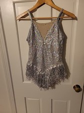 Weissman Silver Sequin Leotard Girls XL
