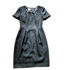 VINTAGE Talbots Black Square Neck Mini Dress Sheath Career Made in USA 6