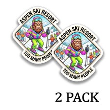 Aspen Ski Resort Too Many People Vinyl Decal Travel Sticker 2 Pack 44129