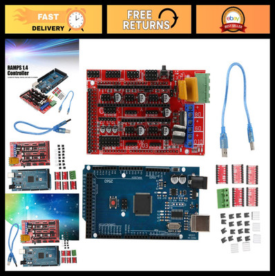 DIY 3D Printer Controller Kit - RAMPS 1.4, 2560 R3 Board, A4988 Drivers & Heatsi