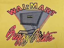 Rare VTG 80s/90s 50/50 T Shirt WAL-MART BUGGY BUSTER Shopping Cart Attendant LRG