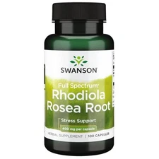 Swanson Rhodiola Rosea Root - Adaptogenic Herb Supplement Promoting Ba