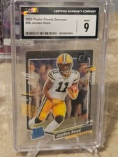 2023 Panini CLearly Donruss #68 JAYDEN REED Rookie RC CGC 9 MINT Packers