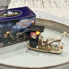 FG Square Halloween Village LED Skeleton Carriage In Box