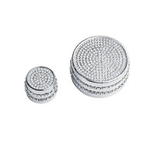 CARFIB Car Interior Bling Accessories Small Volume  Multimedia Knobs, Silver