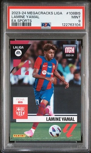 2023-24 Panini Megacracks La Liga EA Sports Lamine Yamal #108BIS PSA 9 MINT