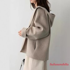 Womens Loose Fashion Hoodie Trench Outwear Casual Zipper Short Coat