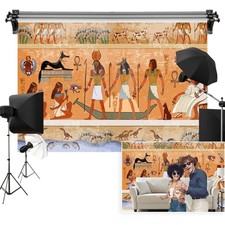Egyptian Mural Backdrop 5x3ft Polyester Ancient Hieroglyphic Photo Background