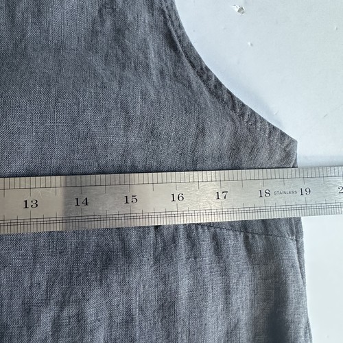 Stella Martini Dress Womens M Gray Linen Sleeveless Tank Italy Pockets Minimalis - Picture 9 of 11