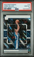 Jared McCain ~ 2024 Panini Photogenic First Night Lava Rookie #01/15 RC ~ PSA 10