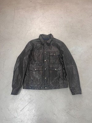 Deus ex machina leather tucker blanket lined jacket, size XL