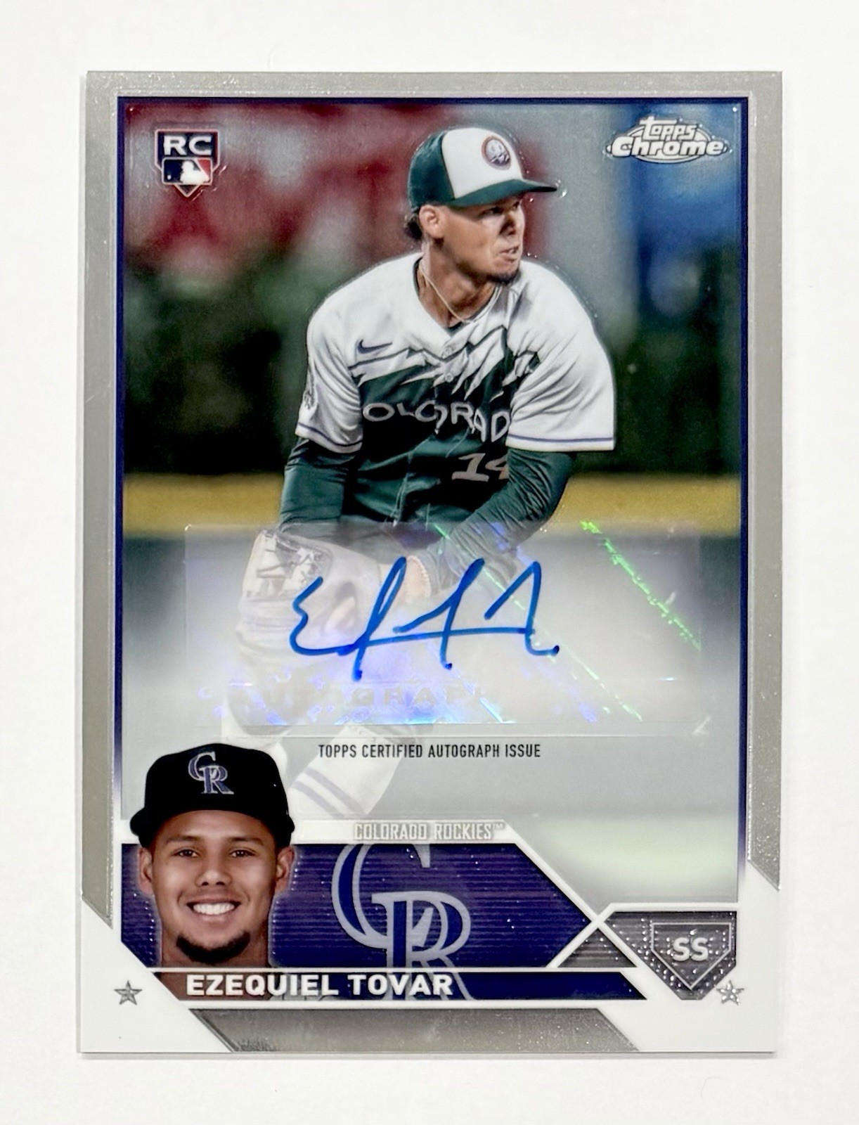 Ezequiel Tovar 2023 Topps Chrome RC Auto #RA-ET Rookie Autograph Rockies