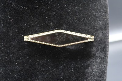 Vtg Jet Bar Brooch Pin Diamond Shape Unique Different