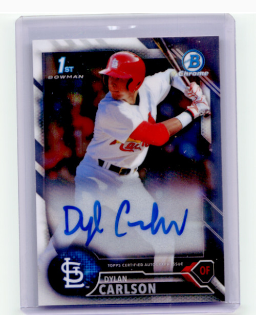 1st 2016 Bowman Chrome Draft CDA-DC AUTO DYLAN CARLSON Rookie Card