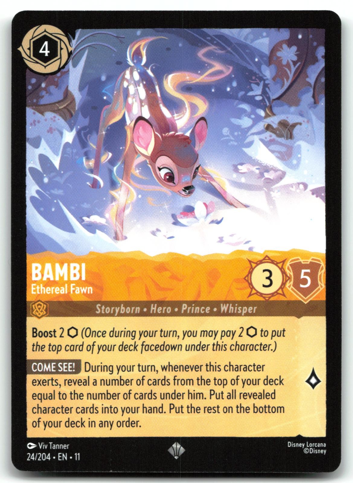 Bambi - Ethereal Fawn 24/204 - (Near Mint) - Lorcana: Winterspell - Super Rare
