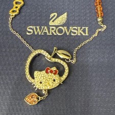 Swarovski Hello Kitty Sweet Necklace 47cm Crystal Pendant with Box Used
