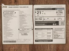 2017 Jeep Grand Cherokee Trailhawk 4x4 Window Sticker Original Cut In 2 Pieces