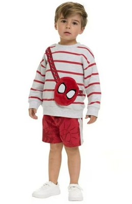 New Boys Spiderman Sweatshirt & Shorts SZ 18 MONTHS