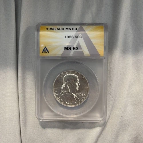 1956 Ms 63 Franklin Half Dollar 50c ANACS