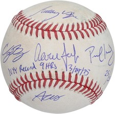 Yankees Signed GU Baseball vs Brewers on 3/29/25 w/Record 9 HRs Insc - LE 25/25