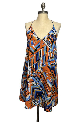 Three Eighty Two Mini Sundress Womens Size S Tank Racerback Dress Abstract Art