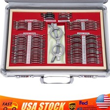 Optometry Optical Trial Lens Kit Test Metal Trial Frame Set w/Case Box 104pcs