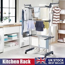 4 Tier Foldable Clothes Airer Rack Indoor Outdoor Dryer Laundry Dry Rail Hanger