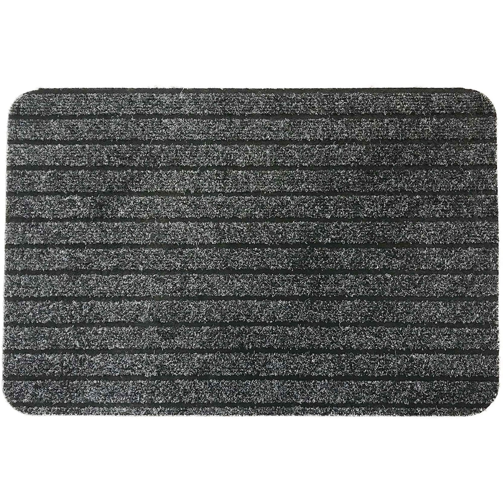 Gray Chloe Polypropylene Latex Outdoor Front Door Mat 24x16 Inches