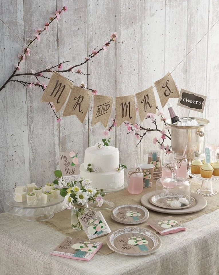 Rustic Wedding Bridal Shower Anniversary Party Decoration Cupcake Toppers - Image 3 of 3