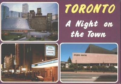 Toronto Nachtleben Postkarte - Roy Thomson Hall, O'Keefe Centre, Royal Alex