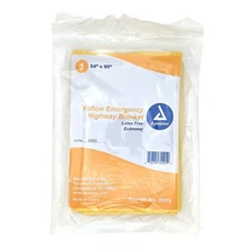 Dynarex Disposable Emergency Blanket Yellow 54" x 80" Pack of 1 MS-80800