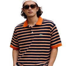 Lacoste Striped Polo Shirt Navy Red Short Sleeve