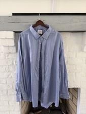 Charles Tyrwhitt Blue Dress Shirt w/ White Check Pattern  Size 20/37 51cm/94cm 
