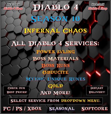  Diablo 4 Season 10 Alle Diablo 4 Boost Power LVL & Matten & Runen & Boss Runs 