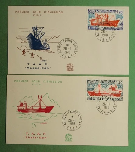 DR WHO 1978 FRENCH ANTARCTIC FSAT 2 FDC SHIP CACHET w29819