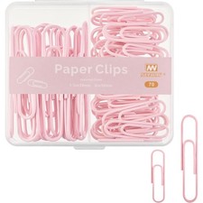 Assorted Sizes Small and Large Light Pink Paper Clips 70 Count