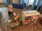 Marx Popeye And Olive Oyl Jiggers Tin Litho Wind-Up 1930’s W Original Box
