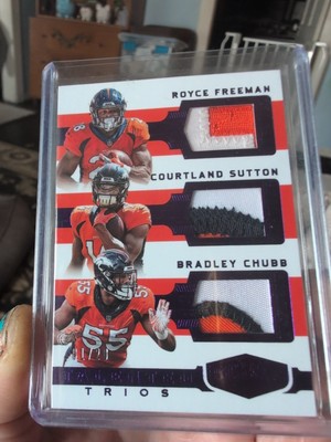 2018 Panini Plates & Patches - Talented Trios Courtland Sutton, Bradley...