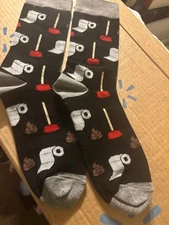 Bathroom Socks (Toilet Paper, Plunger, Poop)