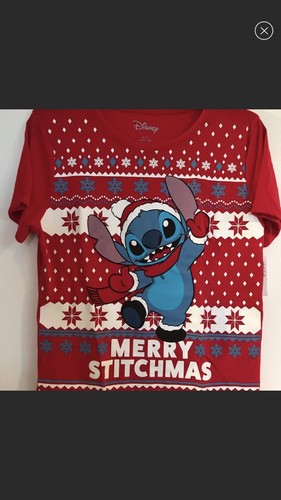 Disney LILO AND STITCH XMAS SHIRT. Brand New. Womens Size Large - 第 1/4 張圖片