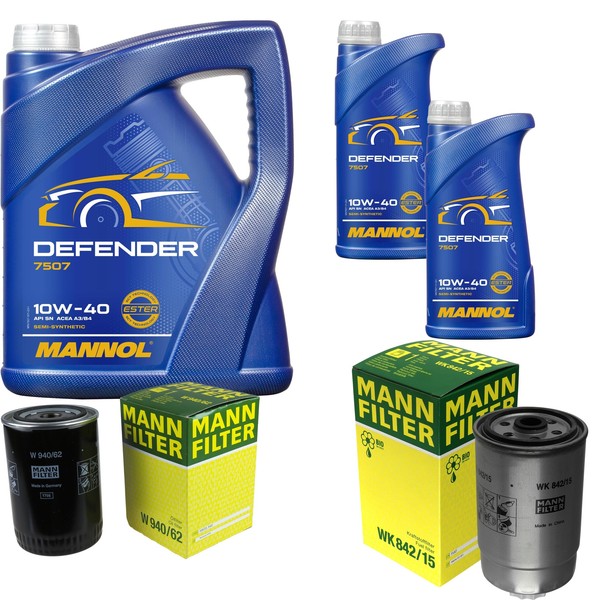 MANN-FILTER Inspektionspaket 7L Mannol Defender 10W-40 FüR Fiat Ducato Kasten-image