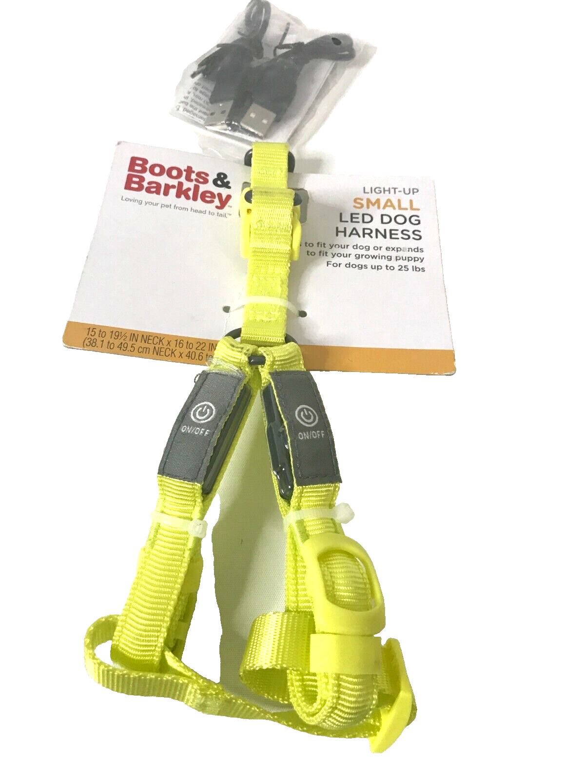 LED Rechargeable Dog Harness Light up Boots and Barkley Size Small NEW